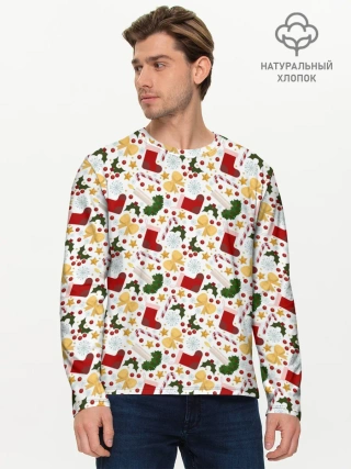 Мужской лонгслив базовый / Рождественские Чулки