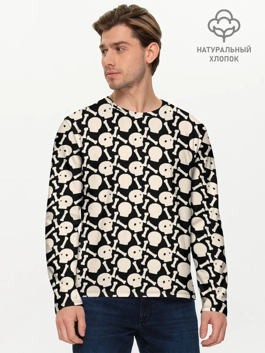 Мужской лонгслив базовый / Patern Halloween 25