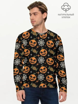 Мужской лонгслив базовый / Patern Halloween 26