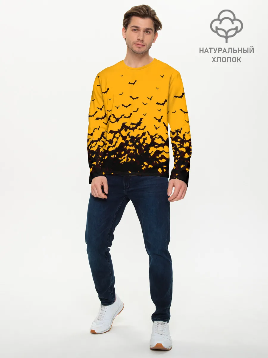 Мужской лонгслив базовый / ХЕЛЛОУИНСКИЕ ЛЕТУЧИЕ МЫШИ