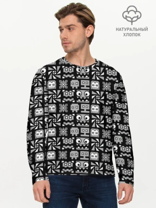 Мужской лонгслив базовый / Geometry Dash | Cubes