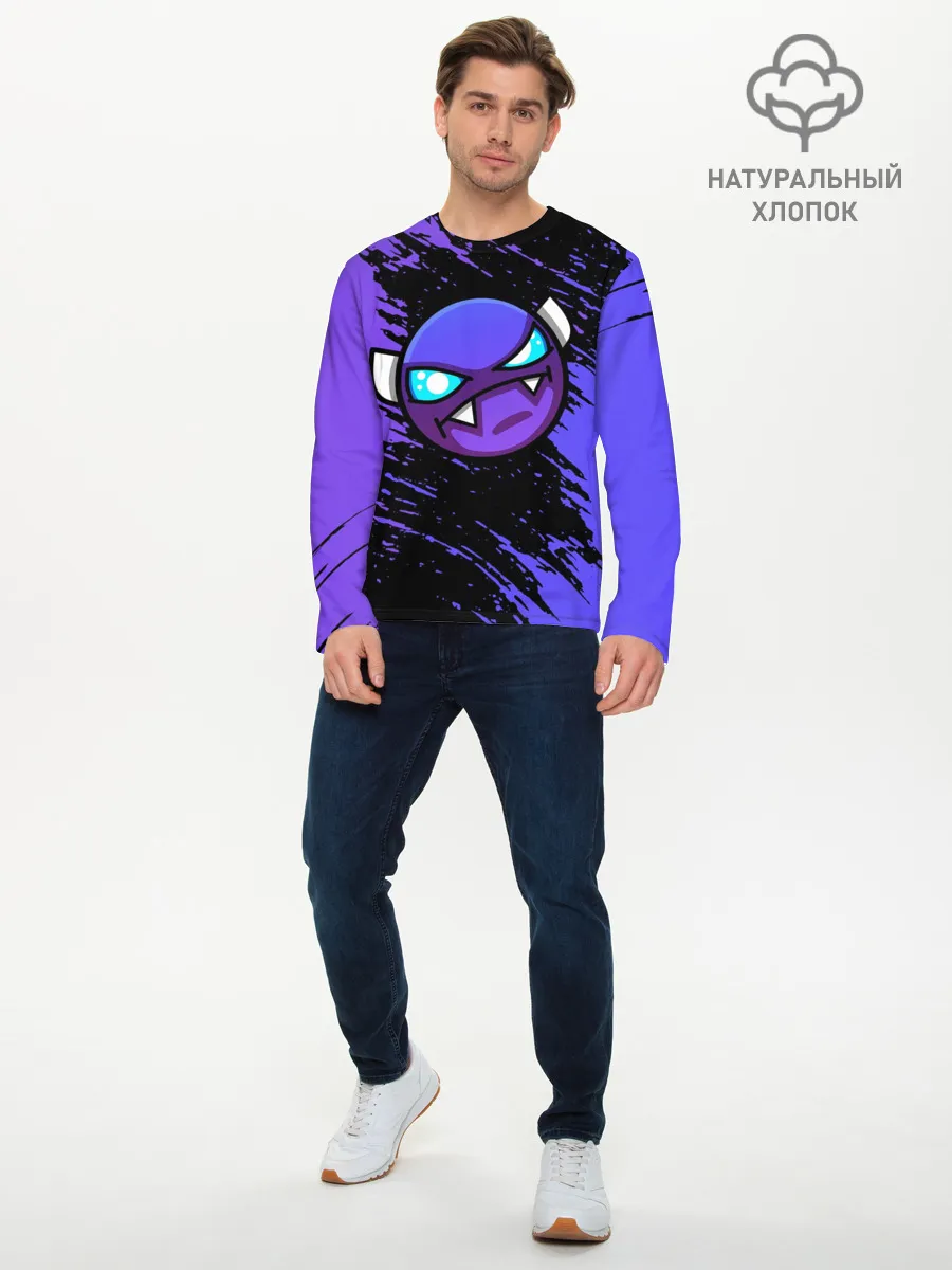 Мужской лонгслив базовый / Геометри Даш | Geometry Dash