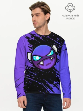 Мужской лонгслив базовый / Геометри Даш | Geometry Dash