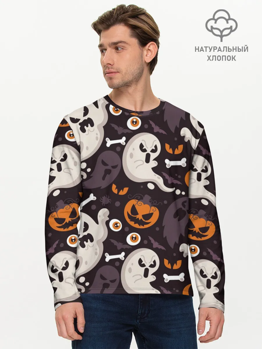 Мужской лонгслив базовый / Мрачный праздник