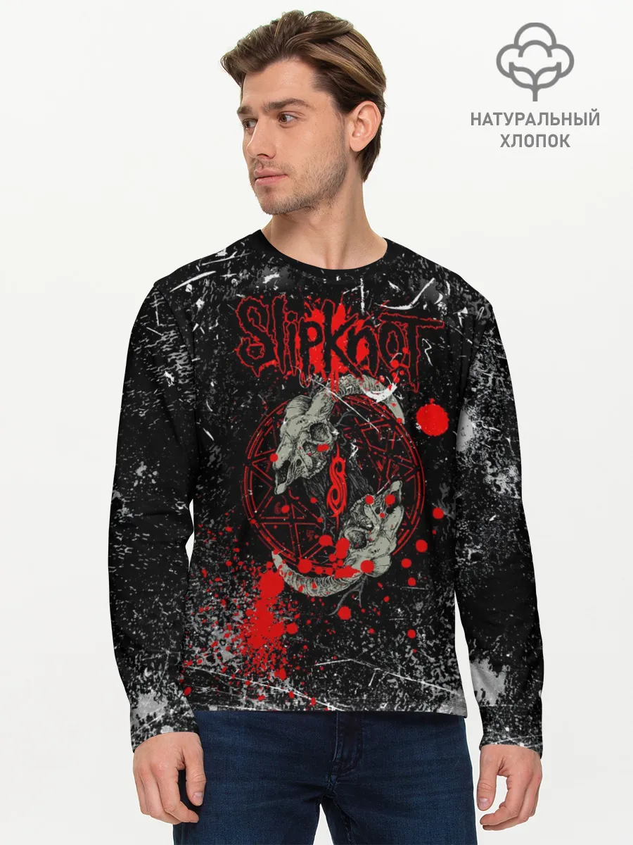 Мужской лонгслив базовый / Рок Группа Слипкнот | Slipknot Гранж
