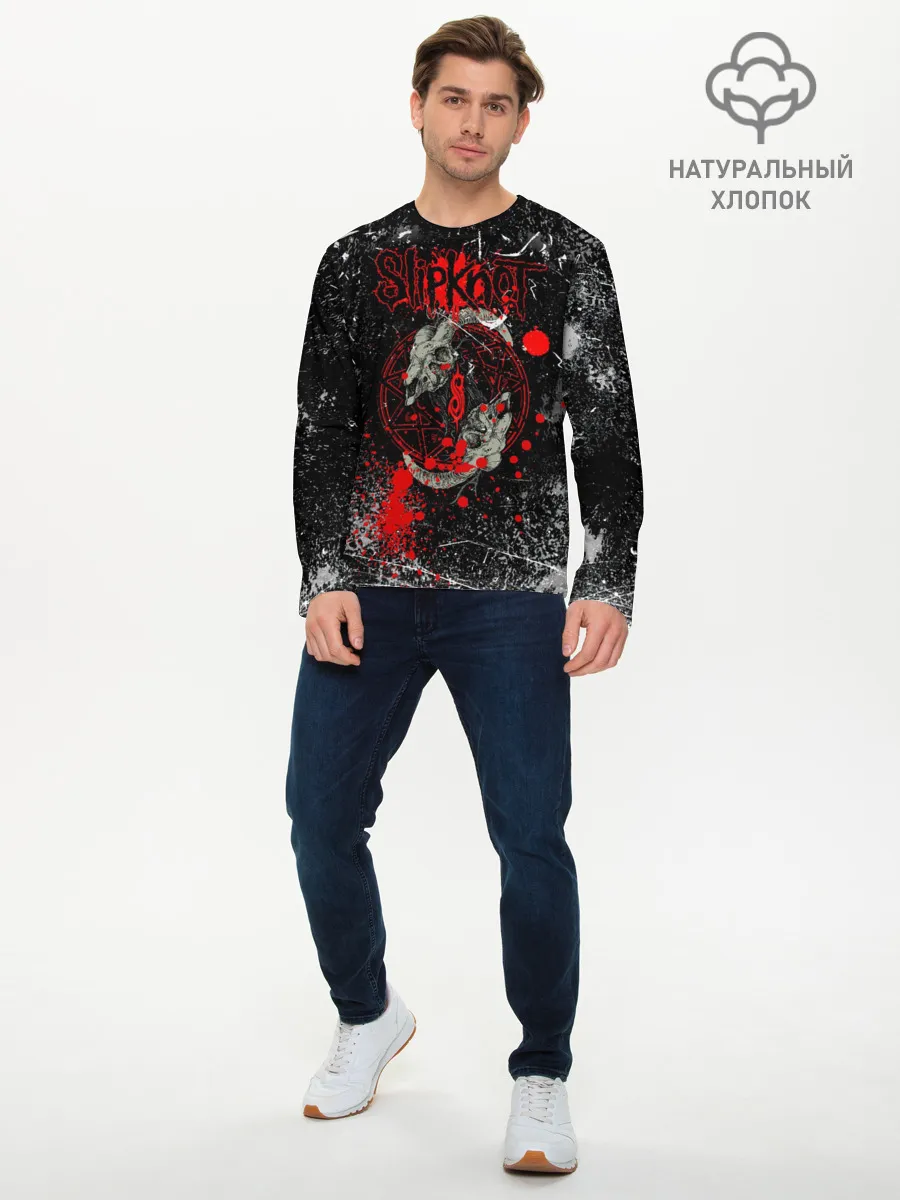 Мужской лонгслив базовый / Рок Группа Слипкнот | Slipknot Гранж