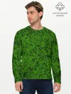 Мужской лонгслив базовый / зелёный паттерн
