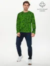 Мужской лонгслив базовый / зелёный паттерн