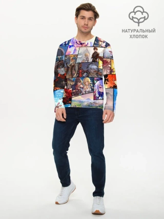 Мужской лонгслив базовый / Геншин импакт, персонажи