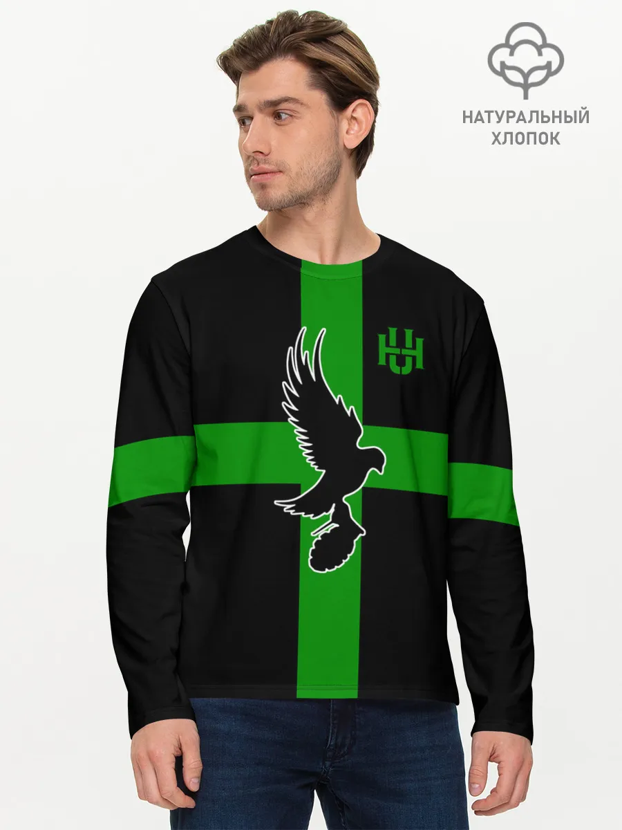 Мужской лонгслив базовый / Hollywood Undead заеленный крест