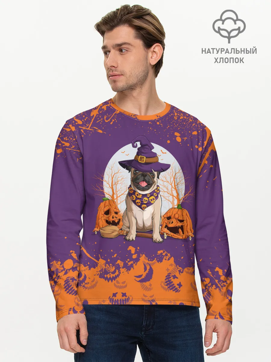 Мужской лонгслив базовый / МОПС НА ХЭЛЛОУИН