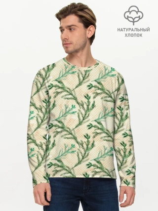 Мужской лонгслив базовый / Ель новогодняя