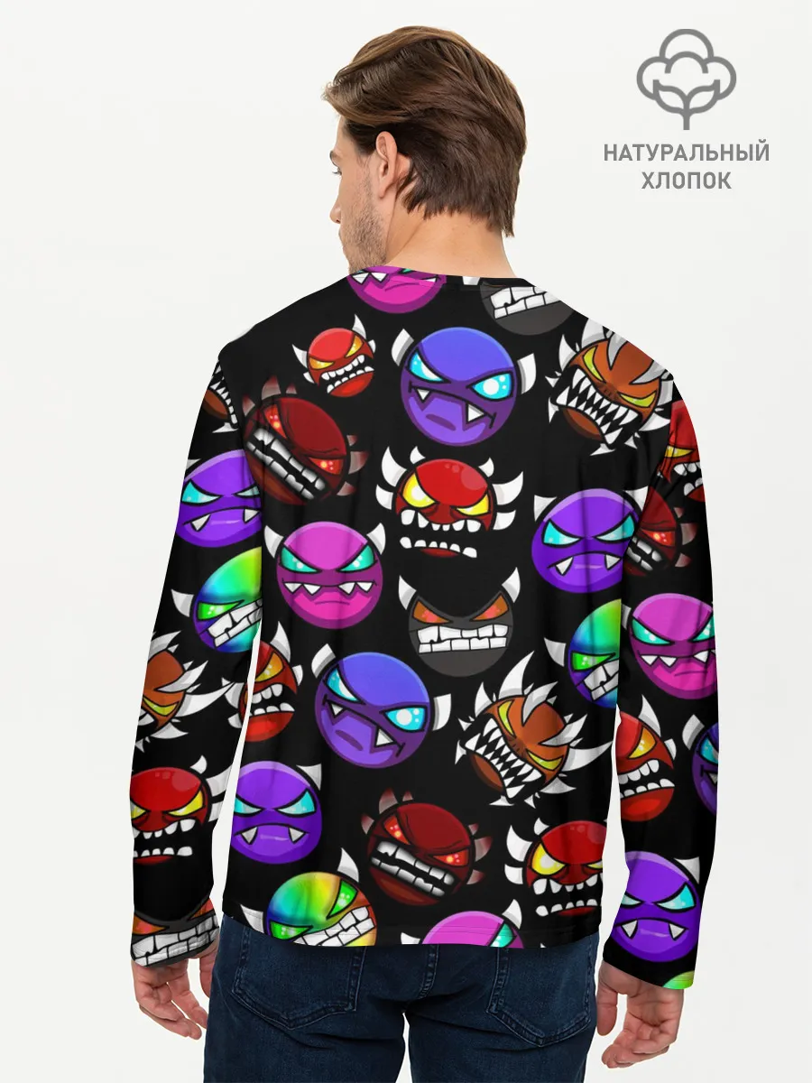 Мужской лонгслив базовый / Geometry Dash Demons