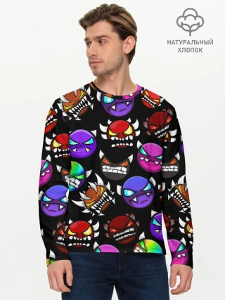 Мужской лонгслив базовый / Geometry Dash Demons