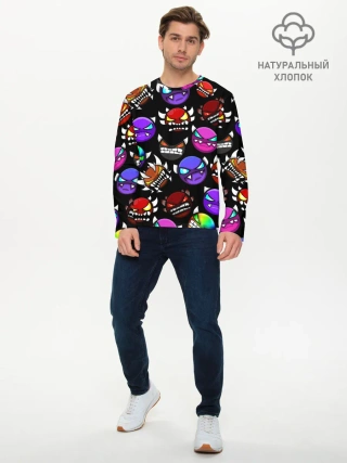 Мужской лонгслив базовый / Geometry Dash Demons