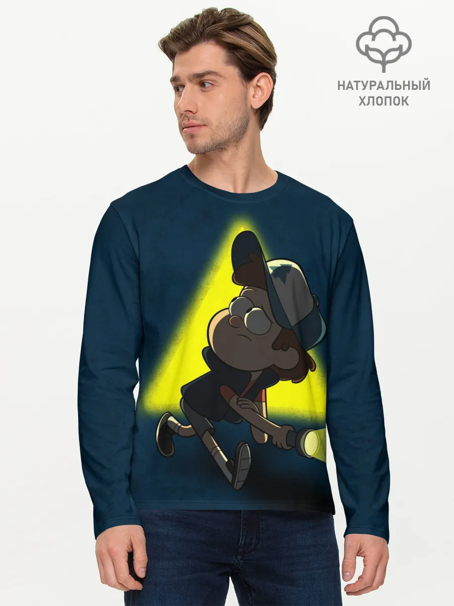 Мужской лонгслив базовый / Dipper and yellow triangle