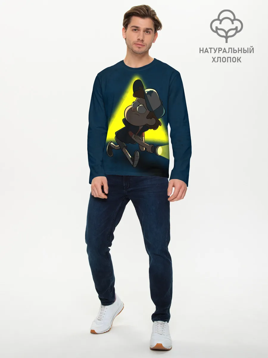Мужской лонгслив базовый / Dipper and yellow triangle