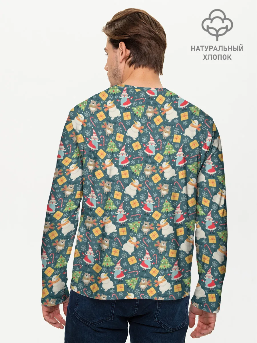 Мужской лонгслив базовый / С Новым Годом