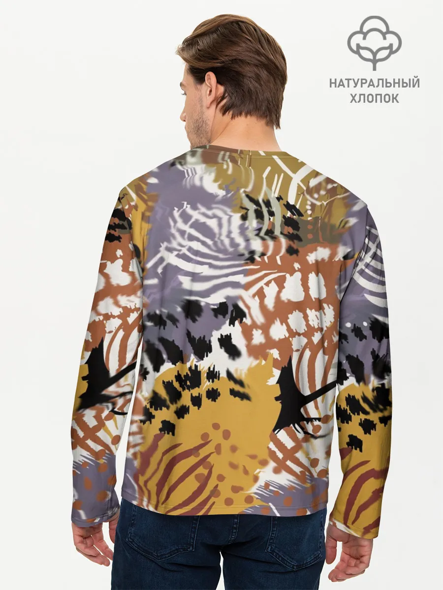 Мужской лонгслив базовый / Зебра Пятнистая
