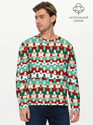 Мужской лонгслив базовый / Ёлочки