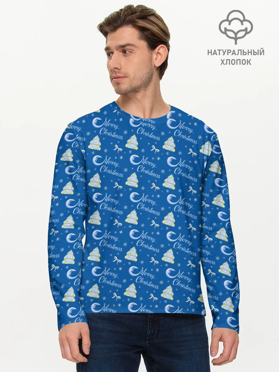 Мужской лонгслив базовый / Merry Christmas