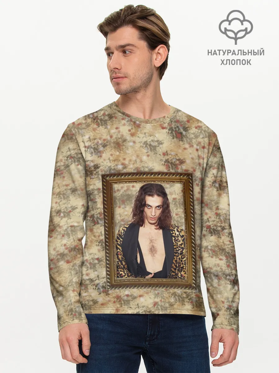 Мужской лонгслив базовый / Домиано Давид. Портрет на стене