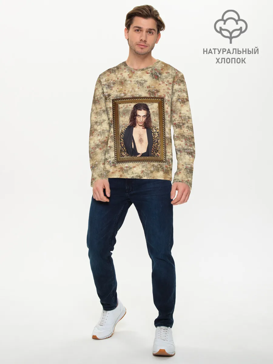 Мужской лонгслив базовый / Домиано Давид. Портрет на стене