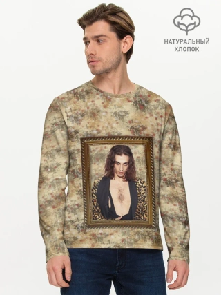 Мужской лонгслив базовый / Домиано Давид. Портрет на стене