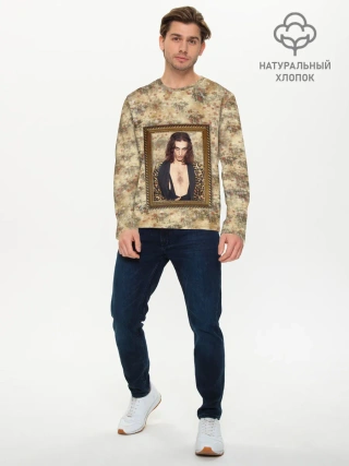 Мужской лонгслив базовый / Домиано Давид. Портрет на стене