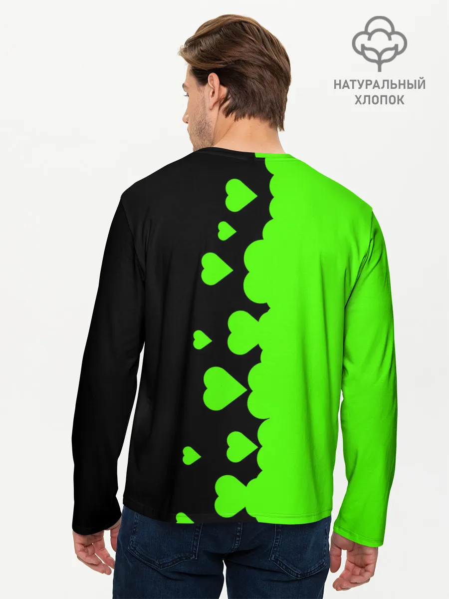 Мужской лонгслив базовый / Любовь Эндермена и Крипера Майнкрафт