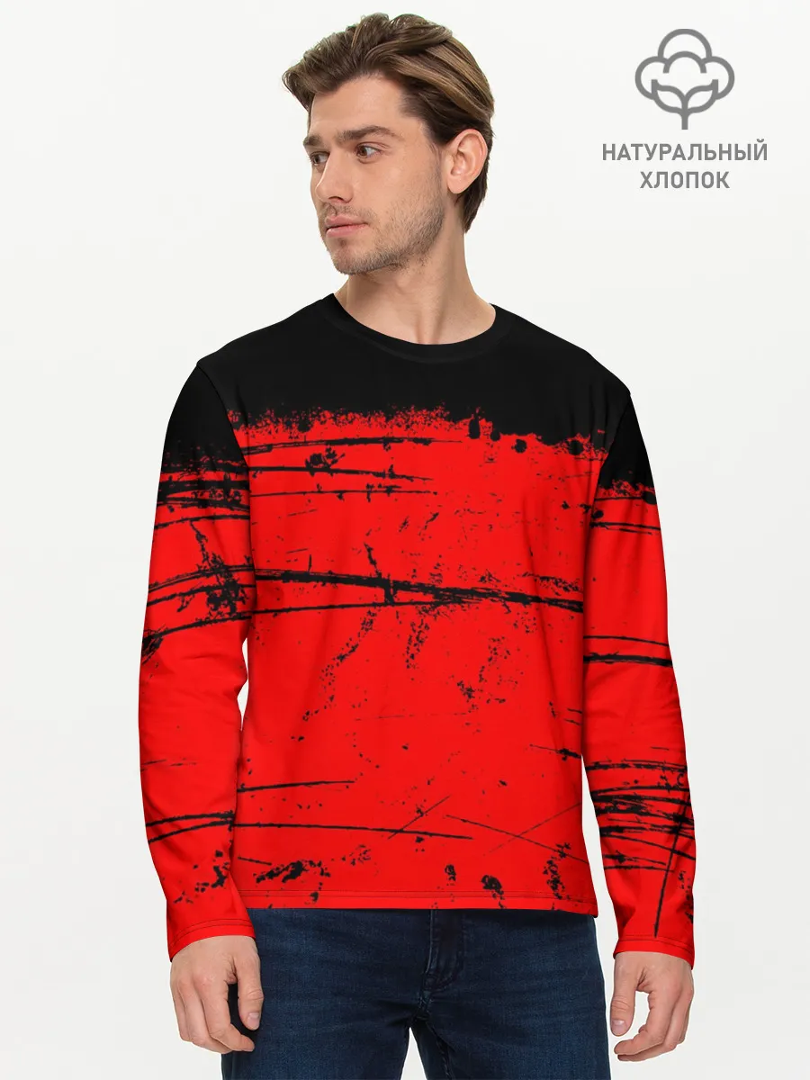 Мужской лонгслив базовый / КРАСНЫЙ ГРАНЖ | RED GRUNGE