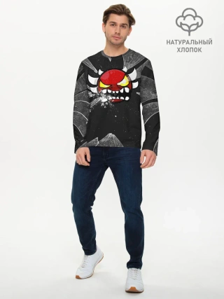 Мужской лонгслив базовый / Геометри Даш осколки | Geometry Dash