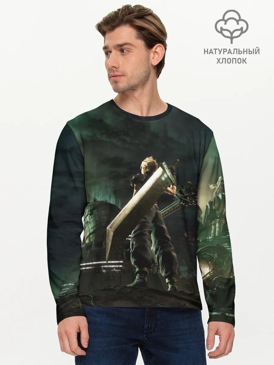 Мужской лонгслив базовый / Клауд Страйф FF7