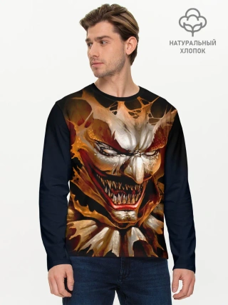 Мужской лонгслив базовый / Улыбка смерти в Хэллоуин