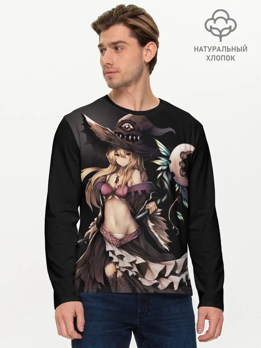 Мужской лонгслив базовый / Секси ведьма блондинка