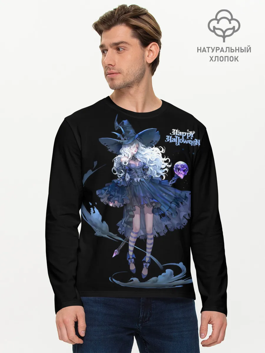 Мужской лонгслив базовый / Секси ведьма блонда
