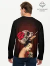 Мужской лонгслив базовый / Ведьма с красной розой
