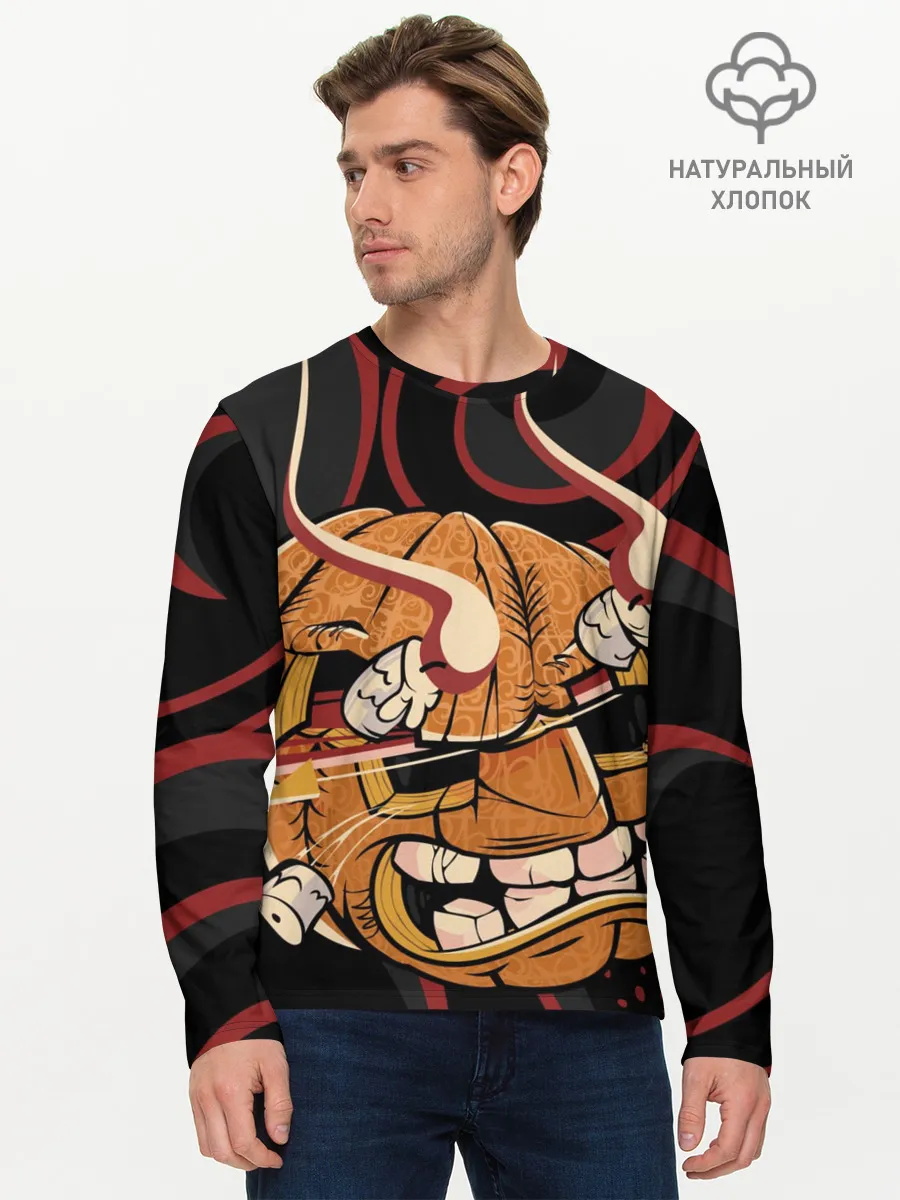 Мужской лонгслив базовый / Хеллоуинская тыква-хання