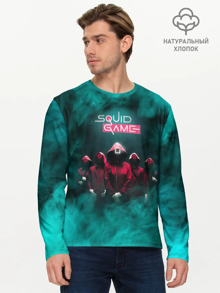 Мужской лонгслив базовый / СТРАЖА В МАСКАХ | ИГРА В КАЛЬМАРА