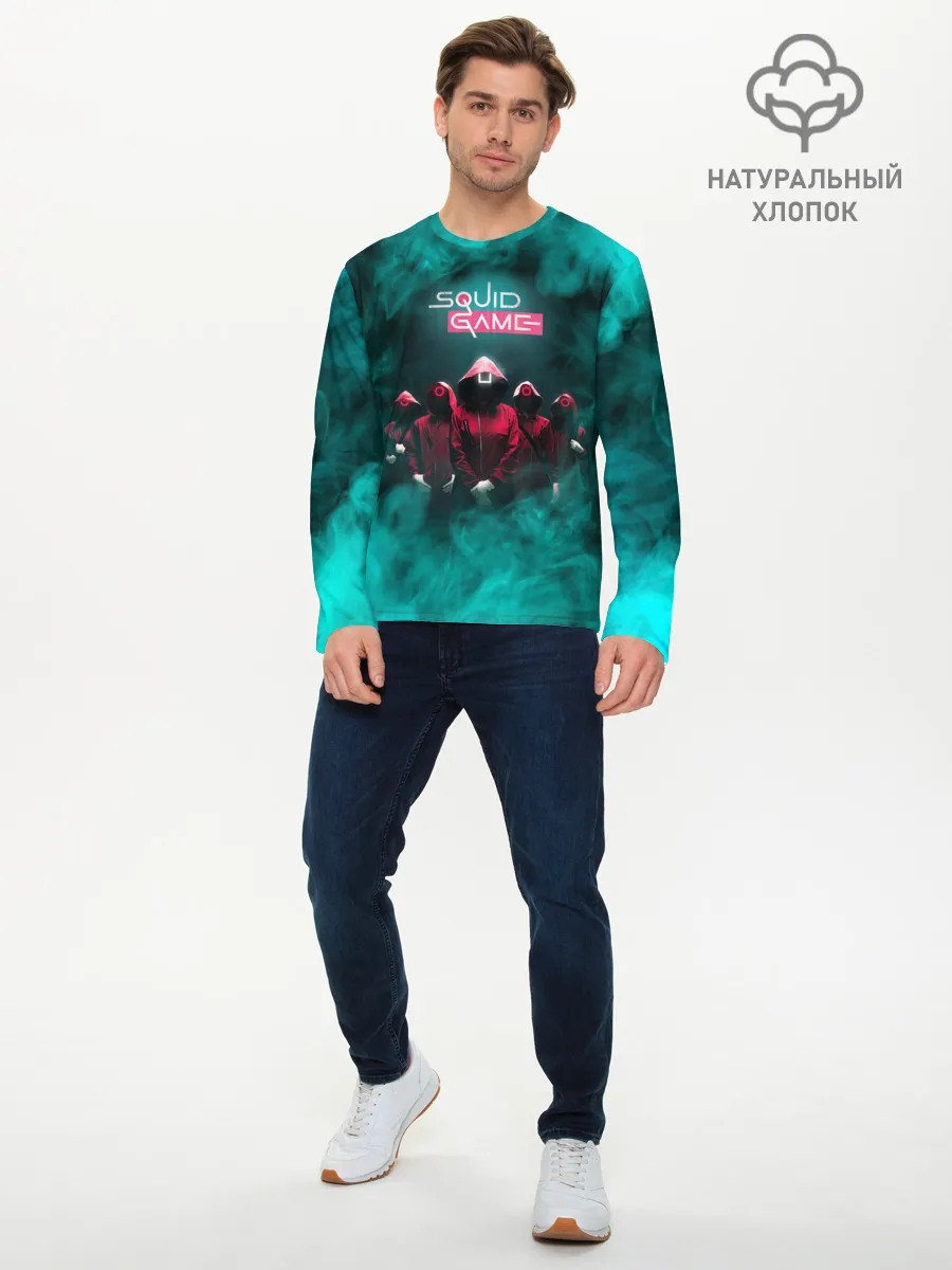 Мужской лонгслив базовый / СТРАЖА В МАСКАХ | ИГРА В КАЛЬМАРА