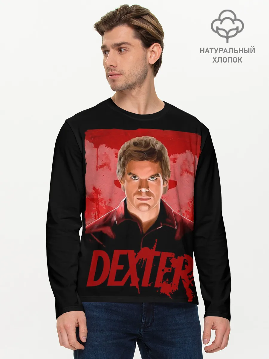 Мужской лонгслив базовый / Dexter Декстер портрет постер
