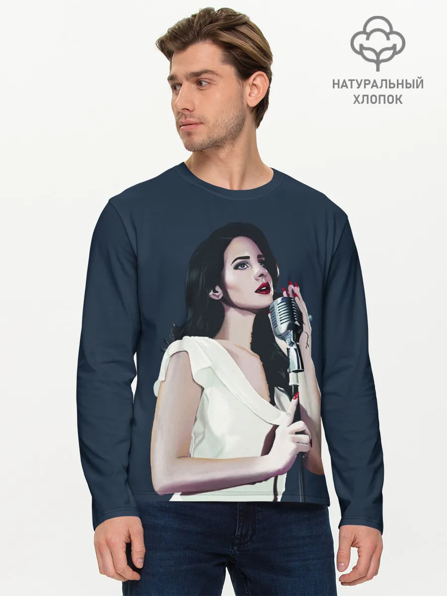 Мужской лонгслив базовый / Лана с микрофоном