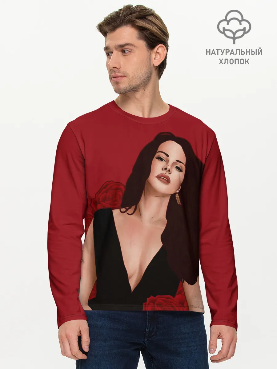 Мужской лонгслив базовый / Лана в розах