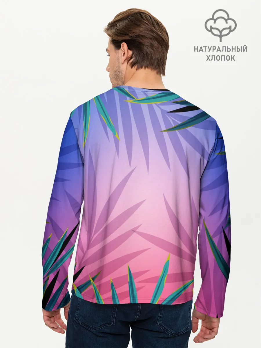 Мужской лонгслив базовый / Тигр из абстракций