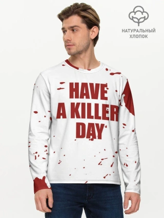 Мужской лонгслив базовый / blood have a killer day Dexter