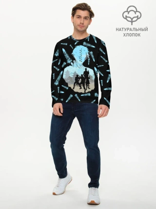 Мужской лонгслив базовый / Jujutsu Kaisen силуэты героев