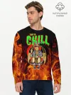Мужской лонгслив базовый / Time to chill in fire