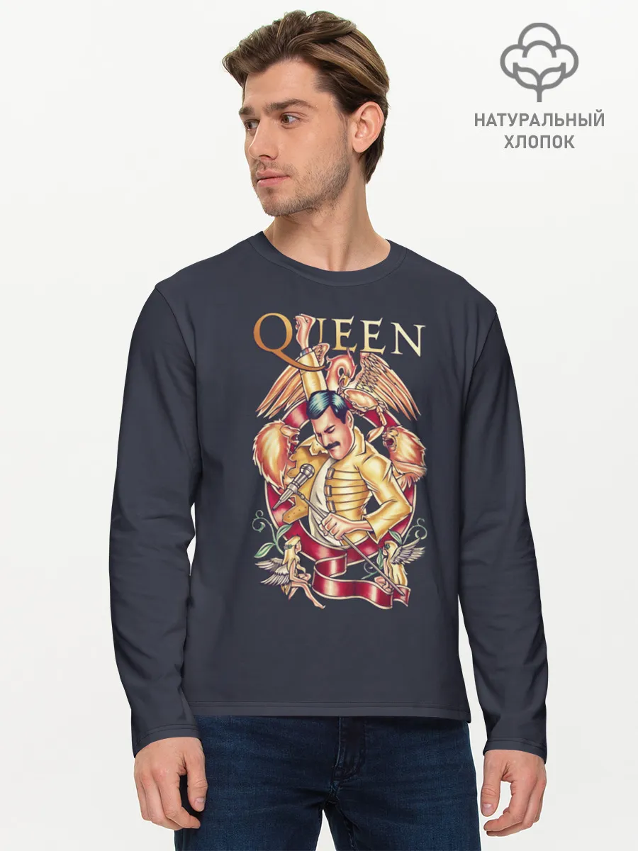 Мужской лонгслив базовый / Queen - Фредди Меркьюри