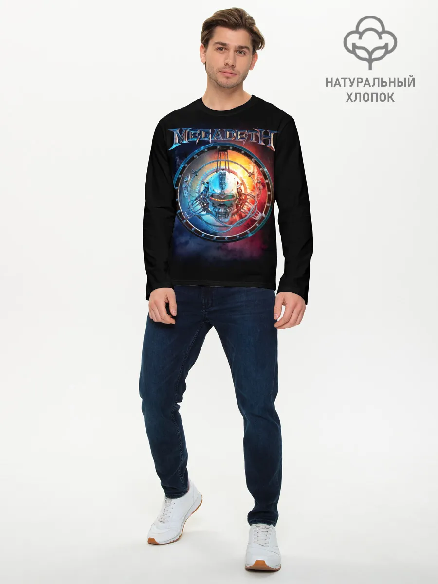 Мужской лонгслив базовый / Megadeth, Super Collider
