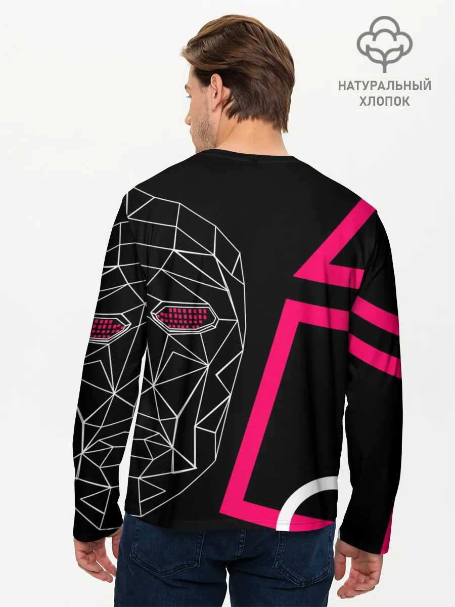 Мужской лонгслив базовый / Игра в кальмара - маска Ведущего